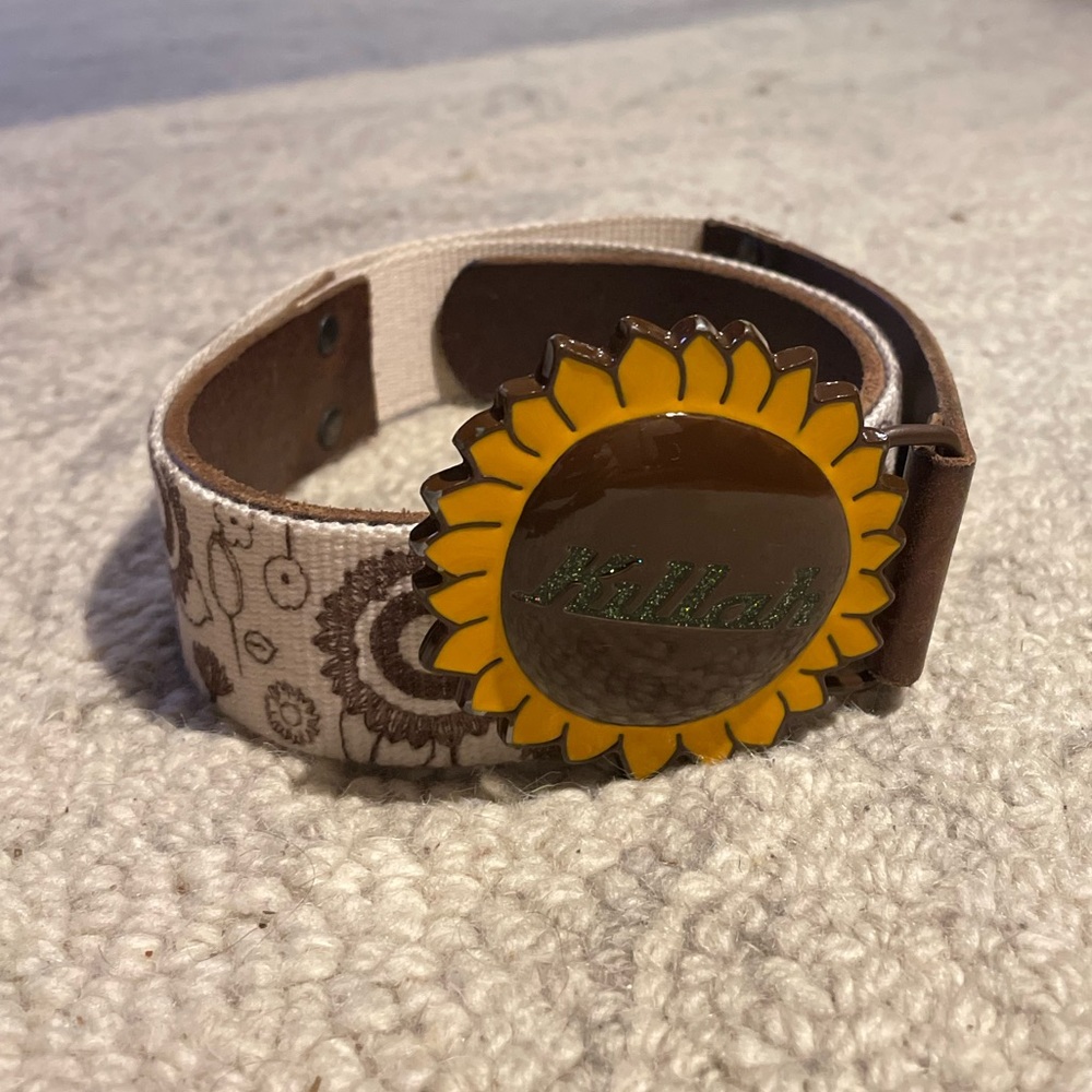 Sunflower Buckle Mixed material belt